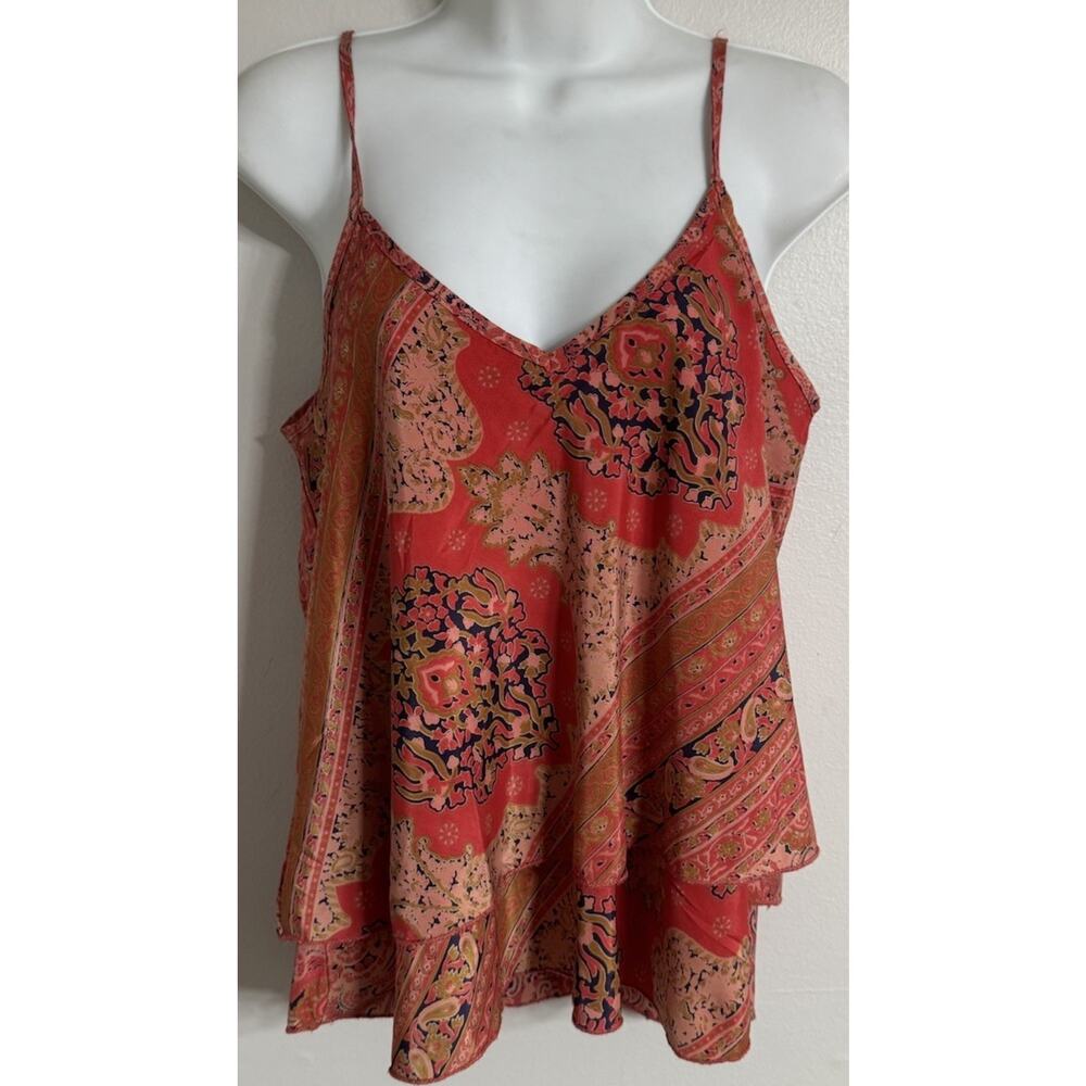 RAGA Anthropologie Sleeveless Cami Blouse Layered Boho Paisley Women’s XS